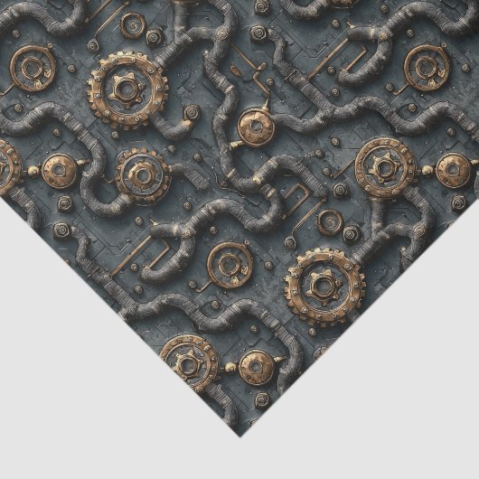 SteampunkギアとパイプのネットワークBL8 Decopage 薄葉紙 (詳細)