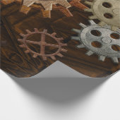 SteampunkギアオンCoppery-look Geometricデザイン ラッピングペーパー (角)