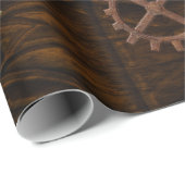 SteampunkギアオンCoppery-look Geometricデザイン ラッピングペーパー (ロールコーナー)