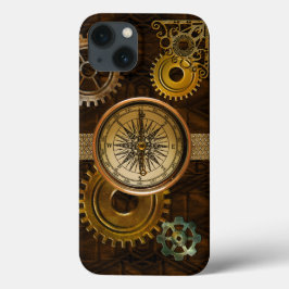 SteampunkギアオンCoppery-look Geometricデザイン iPhone 13ケース