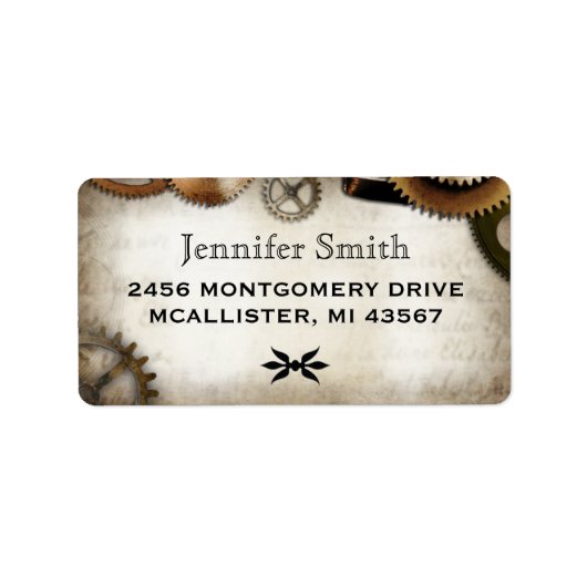 Steampunkギアスクリプト住所 シール (正面)