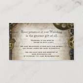 Steampunkギアビクトリアンの結婚レジストリカード エンクロージャーカード (裏面)