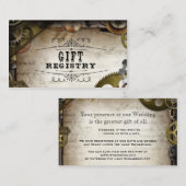 Steampunkギアビクトリアンの結婚レジストリカード エンクロージャーカード (正面/裏面)