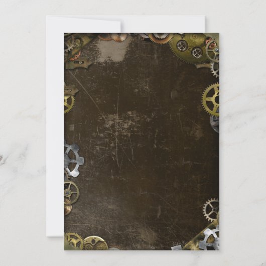 Steampunkギアビクトリアン日付の保存 セーブザデート (裏面)