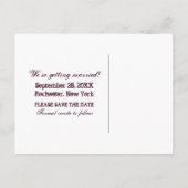 Steampunkギア日付はがきを保存する，明るい赤紫色 案内ポストカード (裏面)