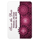 Steampunkギア日付を保存Flexiマグネット、ピンク マグネット (縦)