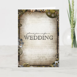 Steampunkギア結婚式招待状グリーティングカード 招待状