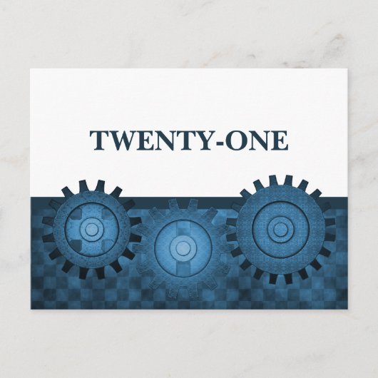 Steampunkギア表はがき（青） ポストカード (正面)