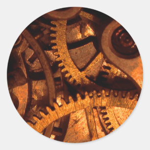 SteampunkギアClockworkステッカー ラウンドシール