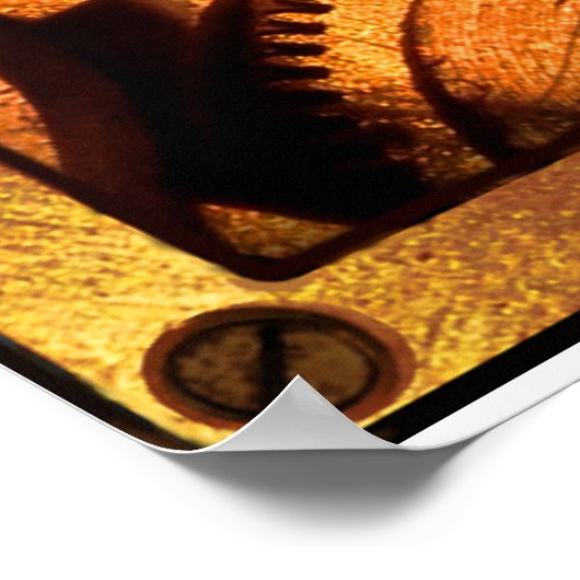 SteampunkギアClockworkポスター ポスター (角)