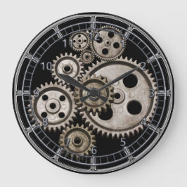 steampunkギアcogsエンジンヴィンテージ機械時計 ラージ壁時計