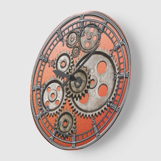 steampunkギアcogsエンジンヴィンテージ機械時計 ラージ壁時計 (傾斜)