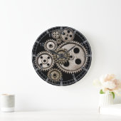 steampunkギアcogsエンジン金属機械時計 ラージ壁時計 (ホーム)