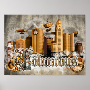 Steampunkコロンブスポスター ポスター