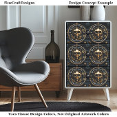 Steampunkゴシック金ゴールドスカルデザインBM3デコページ 薄葉紙