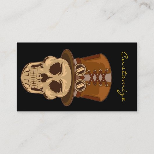 Steampunkスカルイントップハットサンダーコーブ 名刺 (裏面)