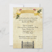 Steampunkスカルフローラハロウィーン4.5インチx 6.25インチ 招待状 (裏面)