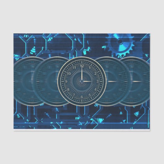 Steampunkタイムマシンクロックギア 薄葉紙 (正面)