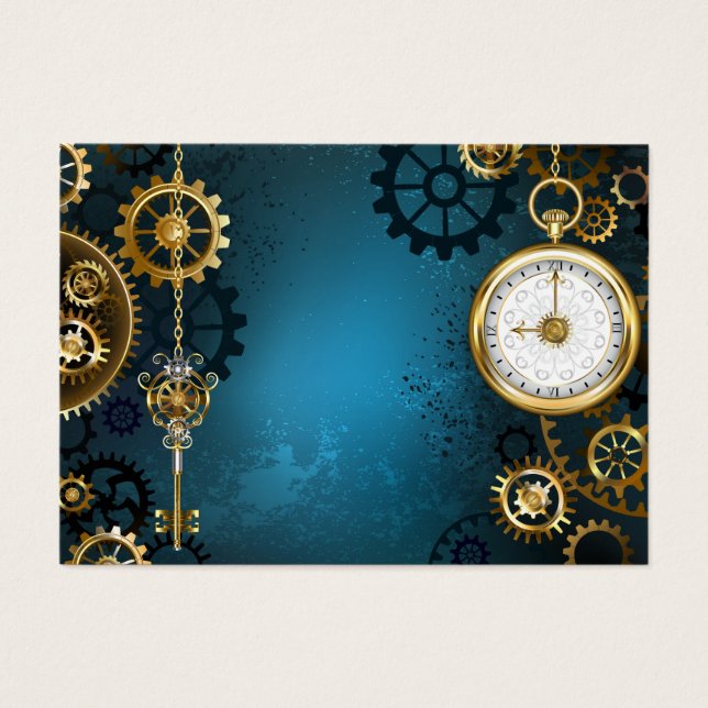 Steampunkターコイズ背景(ギア) (正面)