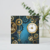 Steampunkターコイズ背景(ギア) アドバイスカード (スタンド正面)