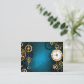 Steampunkターコイズ背景(ギア) アドバイスカード (スタンド正面)