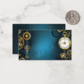 Steampunkターコイズ背景(ギア) ノートカード (正面/裏面インサイチュ)