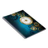 Steampunkターコイズ背景(ギア) ノートブック (右側)