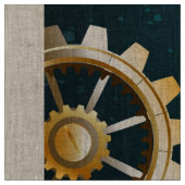 Steampunkターコイズ背景(ギア) ファブリック (クローズアップ)