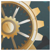 Steampunkターコイズ背景(ギア) ファブリック (クローズアップ)