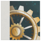 Steampunkターコイズ背景(ギア) ファブリック (クローズアップ)