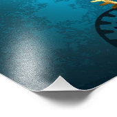 Steampunkターコイズ背景(ギア) フォトプリント (角)