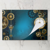 Steampunkターコイズ背景(ギア) ペーパーパッド (折り畳み)