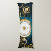 Steampunkターコイズ背景(ギア) ボディピロー (正面縦)