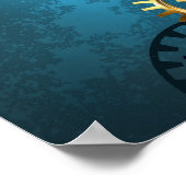 Steampunkターコイズ背景(ギア) ポスター (角)