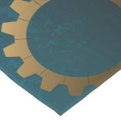 Steampunkターコイズ背景(ギア) ミディアムテーブルランナー (コーナー)