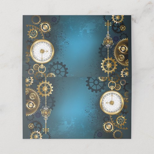 Steampunkターコイズ背景(ギア) 予約カード (外部開封)