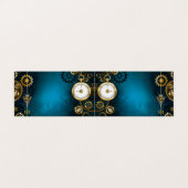 Steampunkターコイズ背景(ギア) 名刺 (外部フラット)