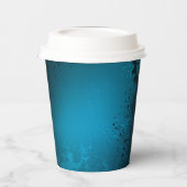 Steampunkターコイズ背景(ギア) 紙コップ (左)