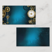 Steampunkターコイズ背景(ギア) 紹介カード (正面/裏面)