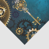 Steampunkターコイズ背景(ギア) 薄葉紙 (詳細)