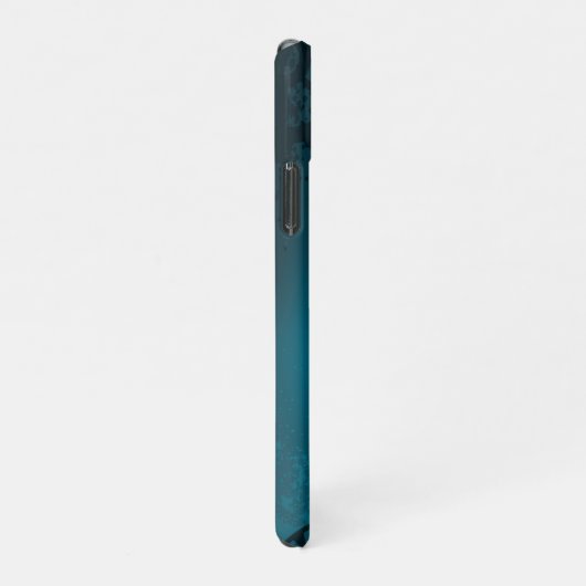 Steampunkターコイズ背景(ギア) iPhoneケース (右側)