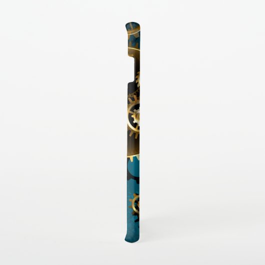 Steampunkターコイズ背景(ギア) Samsung Galaxyケース (右側)