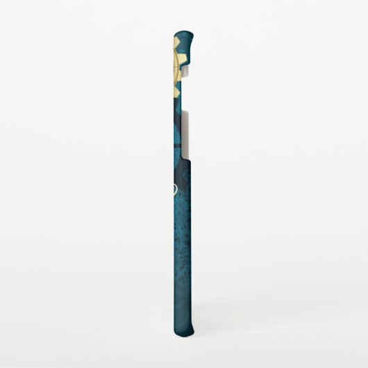 Steampunkターコイズ背景(ギア) Samsung Galaxyケース (左側)