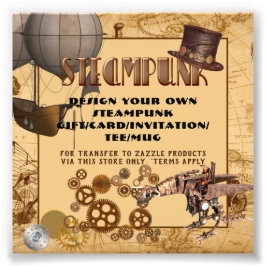 STEAMPUNKテンプレートの任意のギフト/カードへの転送 フォトプリント           
