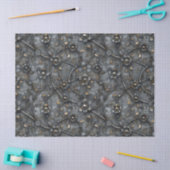 Steampunkデコページ用メタルフラワーパターン 薄葉紙 (クラフト)