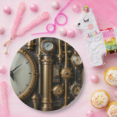 Steampunkパイプとゲージプレート ペーパープレート (パーティー)