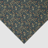 Steampunkパイプ&ギア、赤&金ゴールドBL9 Decopage 薄葉紙 (詳細)