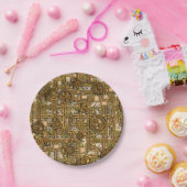 Steampunkパネル – ギアとパイプ – 真鍮 ペーパープレート (パーティー)