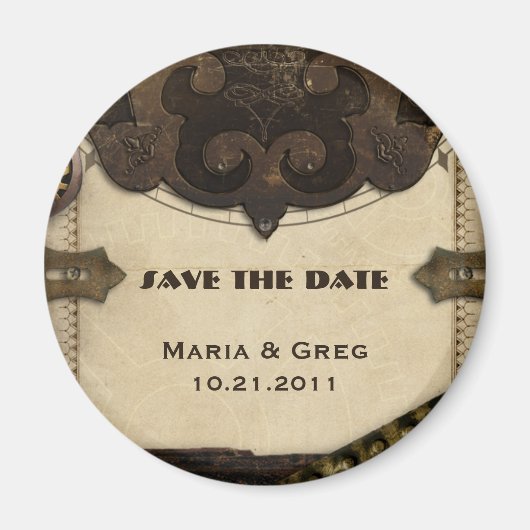 Steampunkビクトリアン Save The Date Magnet マグネット (正面)