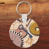 Steampunkホイール、ギア、鍵、旧地図油 絵を描 キーホルダー (裏面)